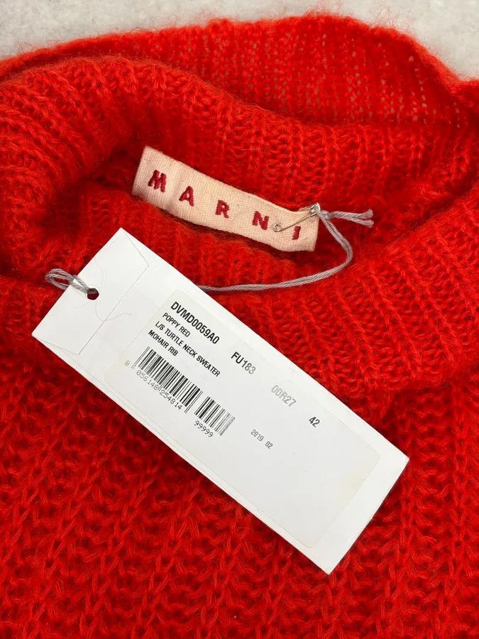 Marni FW2019 Marni Red Mohair Turtleneck Sweater Size US S / EU 44-46 / 1 - 10 Thumbnail