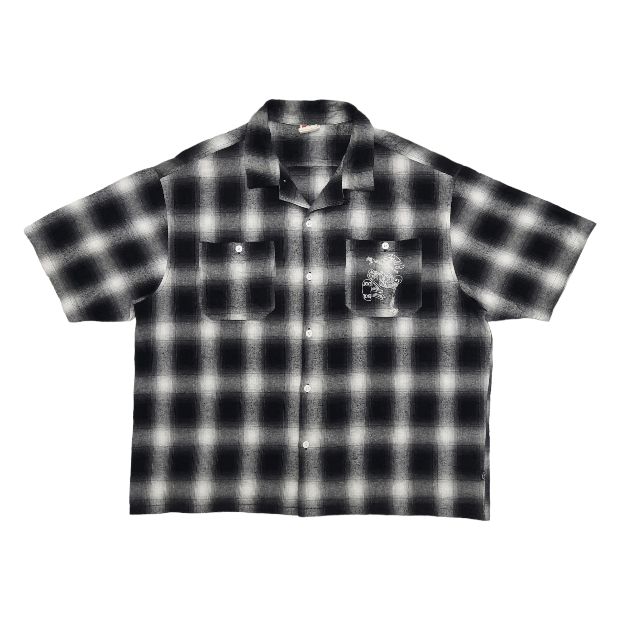 image of Archival Clothing Cooper Skull Skate Double Pocket Flannel Oversize Shirt, Men's (Size Large)