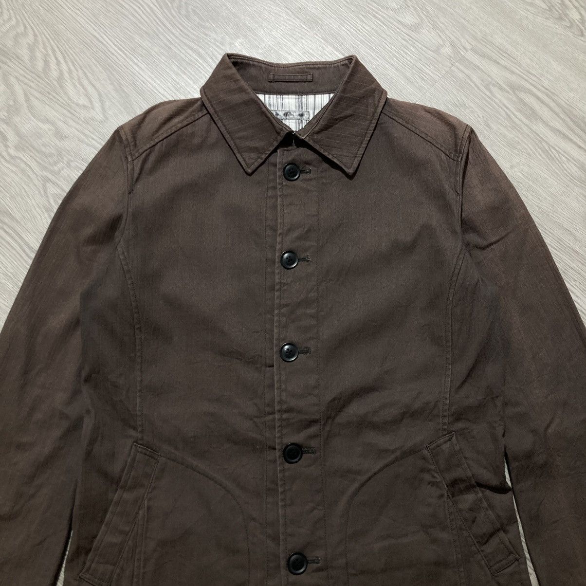 Michel Klein Vintage Michel Klein Homme Paris Coated Jacket Brown Luxury Size US L / EU 52-54 / 3 - 2 Thumbnail