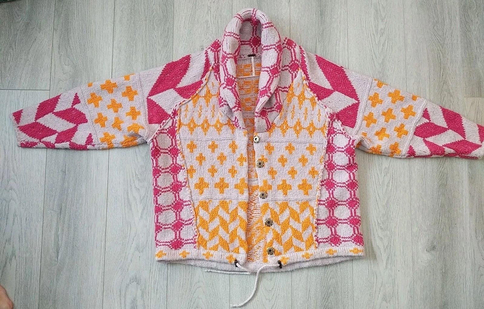 Free People Free People Cardi Apricot Rose Chunky Sweater Cardigan Size S / US 4 / IT 40 - 4 Thumbnail