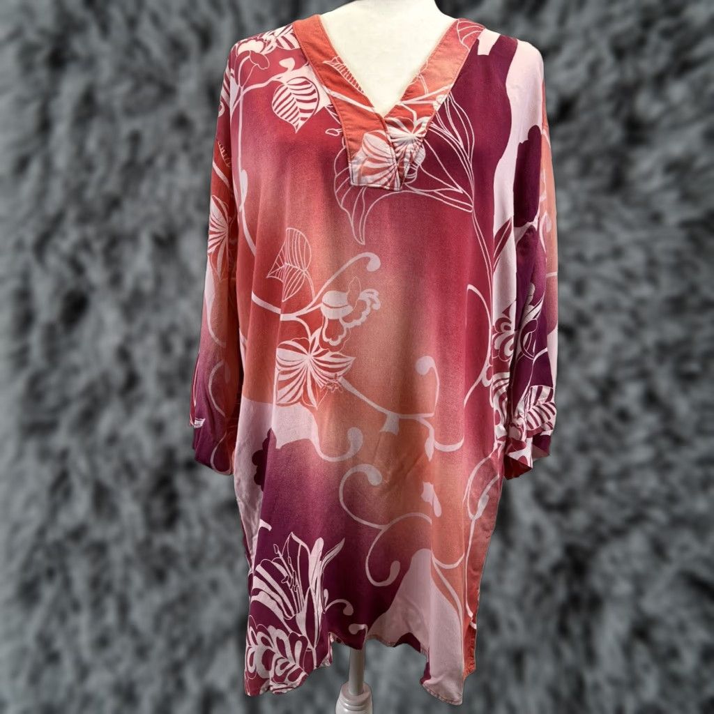 Vintage Natori Kaftan Sleep Shirt Dress Pink Medium Womens Size M / US 6-8 / IT 42-44 - 1 Thumbnail