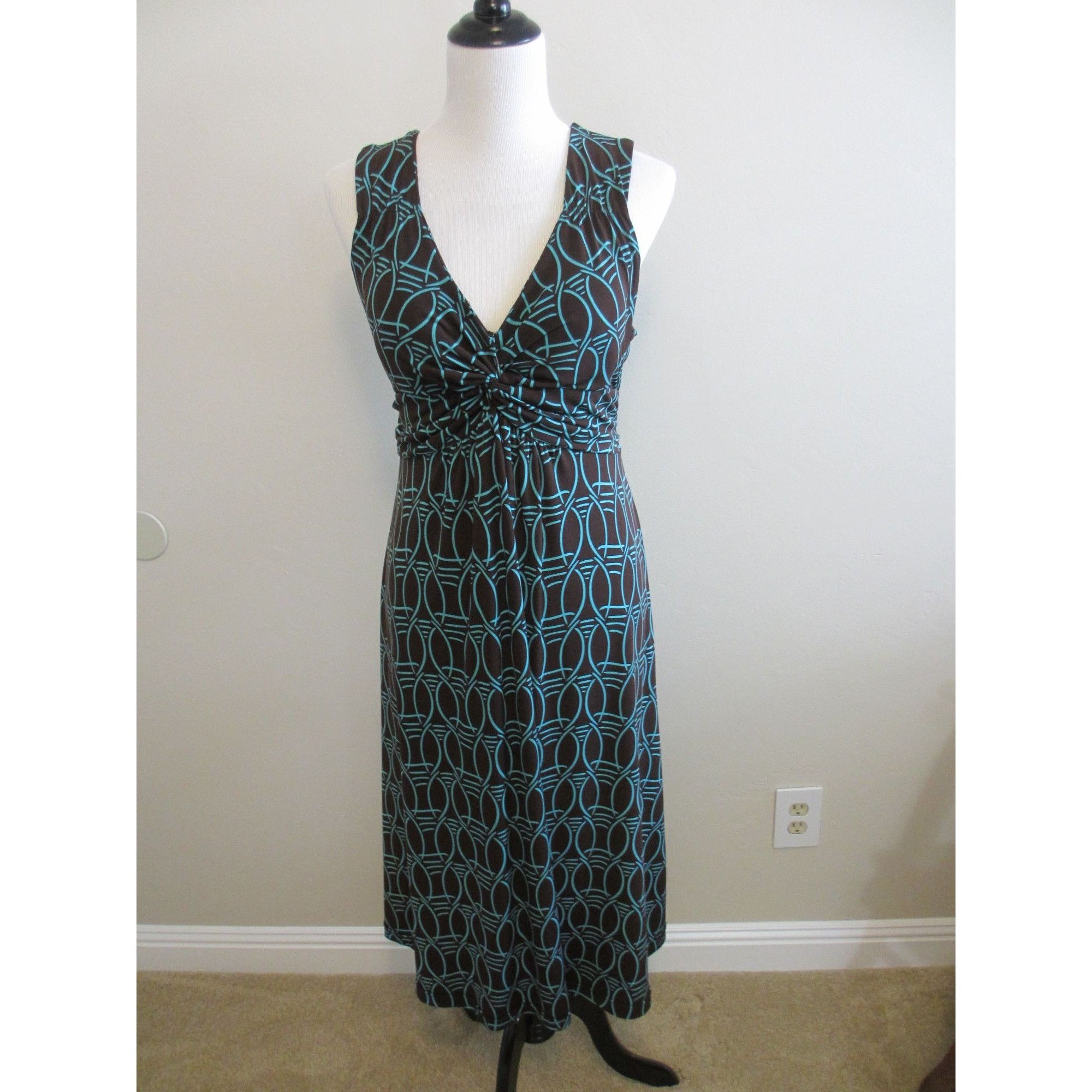 Other ZENOBIA BLUE AND BROWN SLEEVELESS2X DRESS WITH TIE AT BACK S Size XXL / US 16-18 / IT 52-54 - 1 Thumbnail