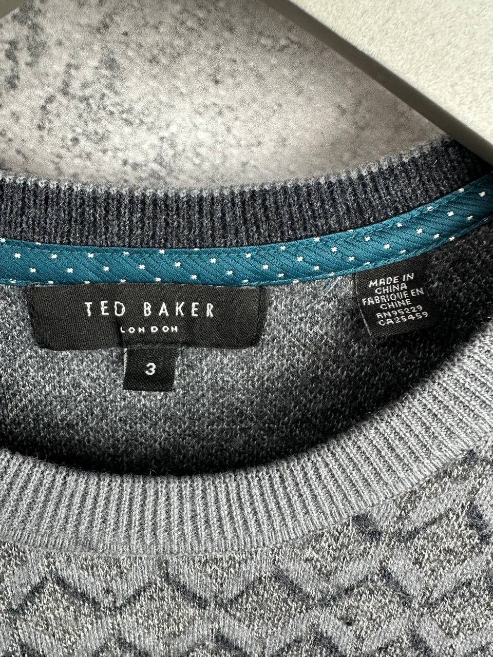 Ted Baker Ted Baker London Geometric Knit Wool Blend Crewneck Sweater Size US M / EU 48-50 / 2 - 10 Thumbnail