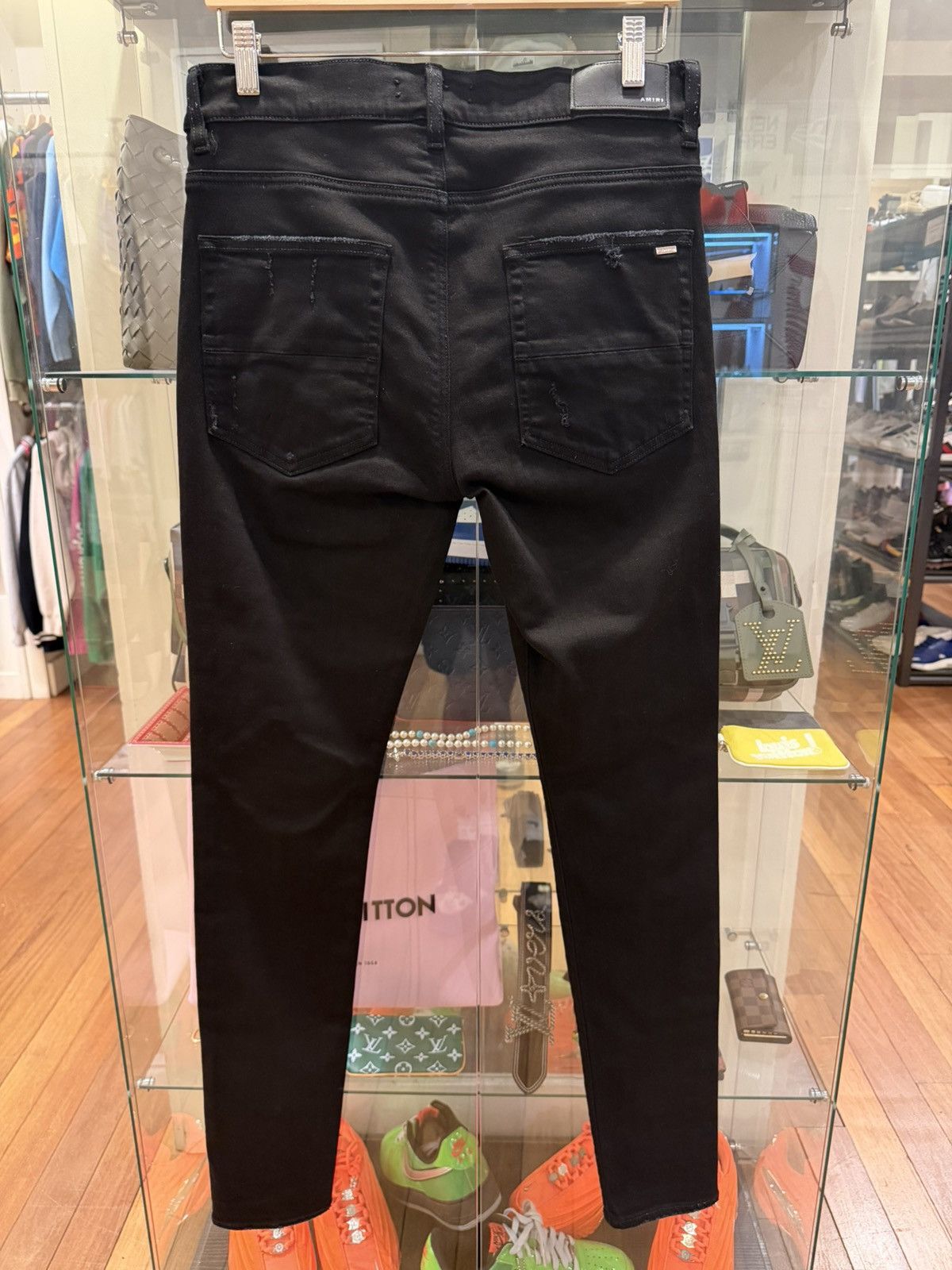 Amiri Amiri MX1 Silver Metallic Patch Denim Jeans Size US 34 / EU 50 - 2 Thumbnail