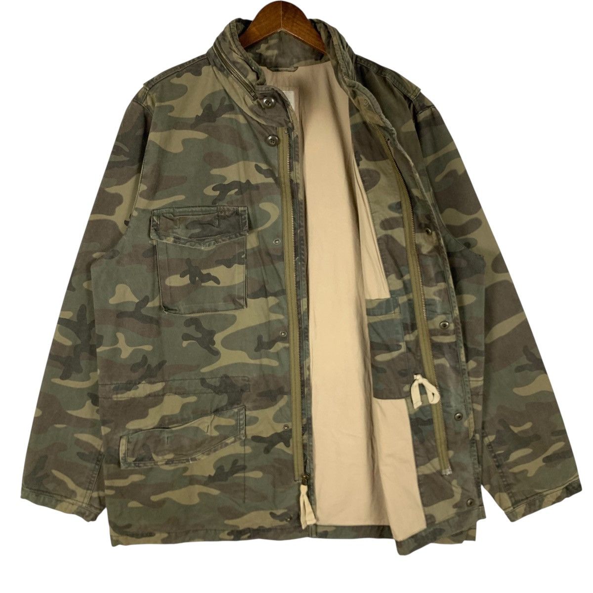 If Six Was Nine Vintage RARE Gap Camouflage Military Field Jacket Hoodie Size US L / EU 52-54 / 3 - 8 Thumbnail