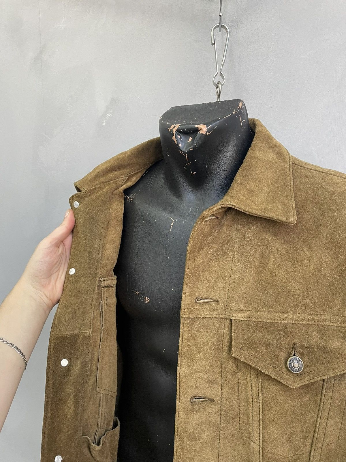 Gap Vintage Y2K GAP Brown retro Suede trucker Leather Jacket Size US M / EU 48-50 / 2 - 11 Thumbnail