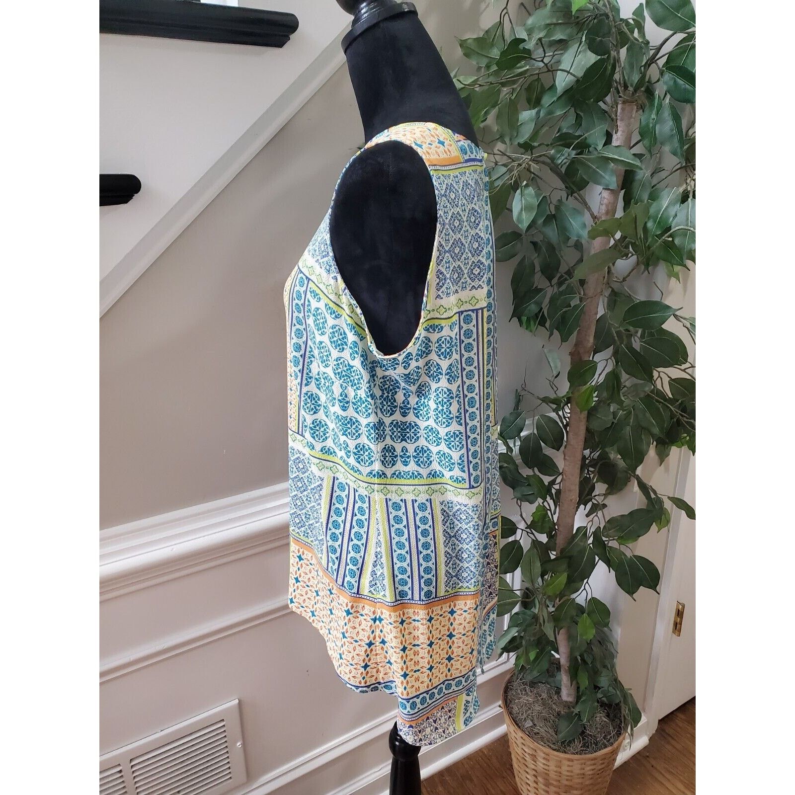 Other Rose + Olive Polyester Round Neck Sleeveless Top Blouse M Size M / US 6-8 / IT 42-44 - 5 Thumbnail