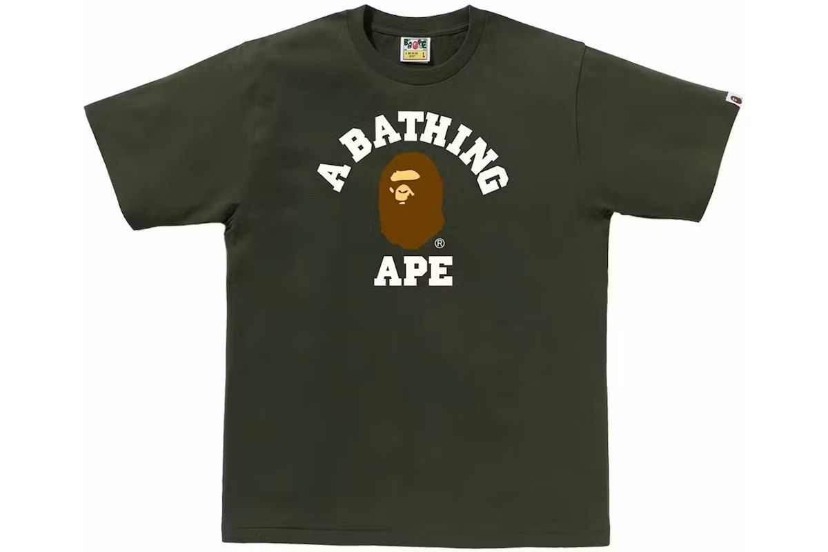 Bape Bape college tee (SS24) green drab Size US L / EU 52-54 / 3 - 1 Preview