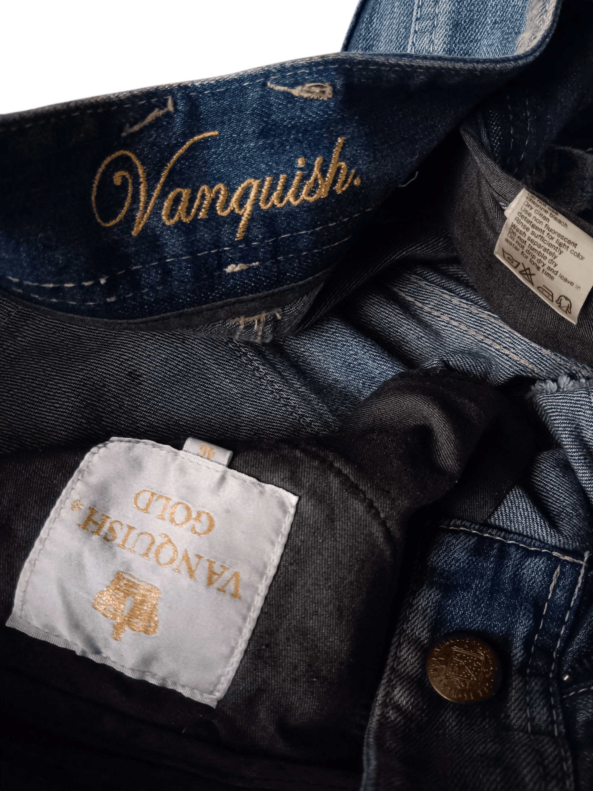 Vanquish Vanquish gold flared ripped jeans Size US 33 - 8 Thumbnail