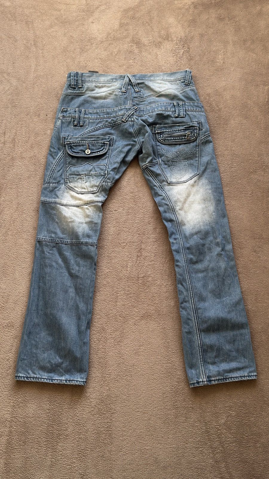 Le Grande Bleu (L.G.B.) Police 883 Crazy Faded Jeans Y2K Denim LGB ifsixwasnine vibe Size US 32 / EU 48 - 3 Thumbnail