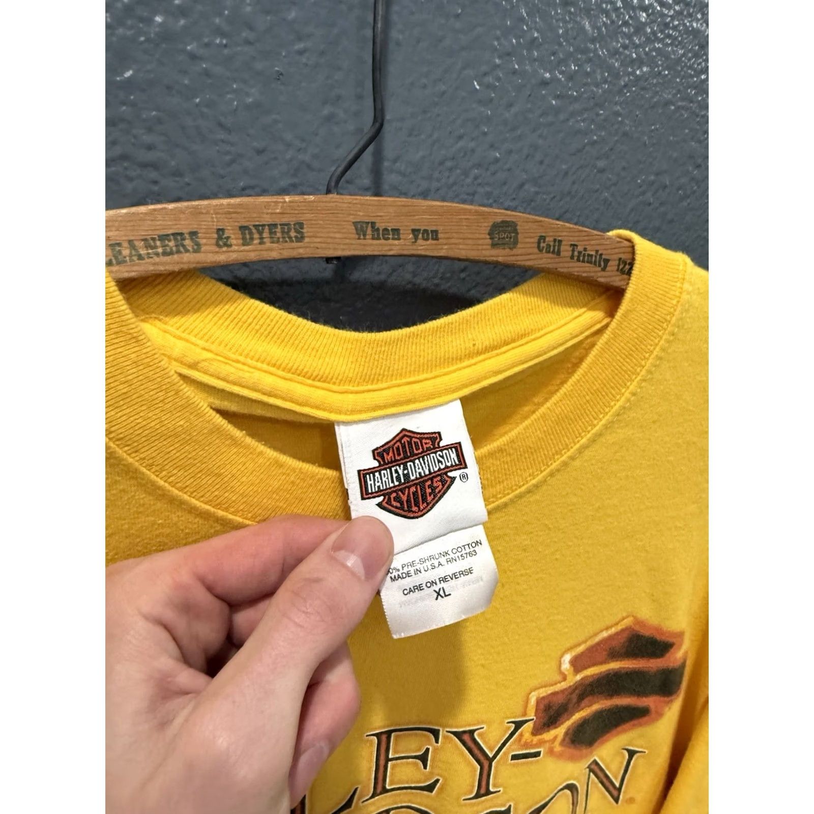 Harley Davidson VINTAGE Harley-Davidson Shirt Long Sleeve Yellow Cotton Flames XL Men Mens Size US XL / EU 56 / 4 - 2 Thumbnail