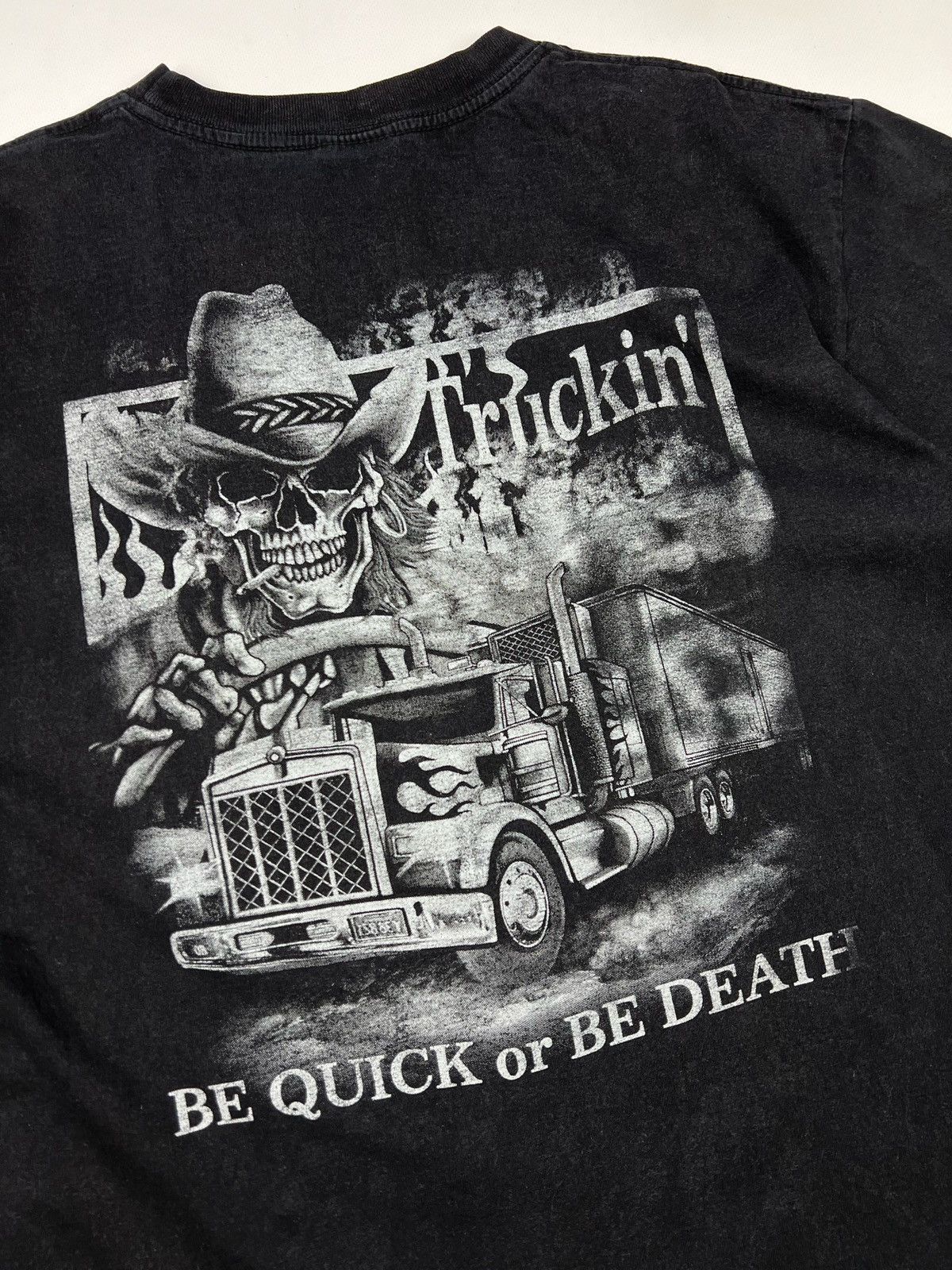 Harley Davidson × Vintage Vintage Truckers only 3D Emblem style T-shirt bone skull Size US XL / EU 56 / 4 - 6 Thumbnail