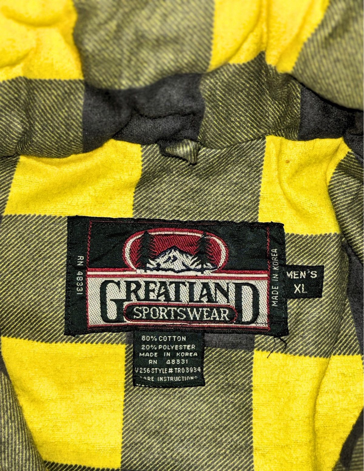 Greatland Apparel Men’s Vintage Yellow Plaid Puffy Flannel Vest Size US L / EU 52-54 / 3 - 5 Thumbnail
