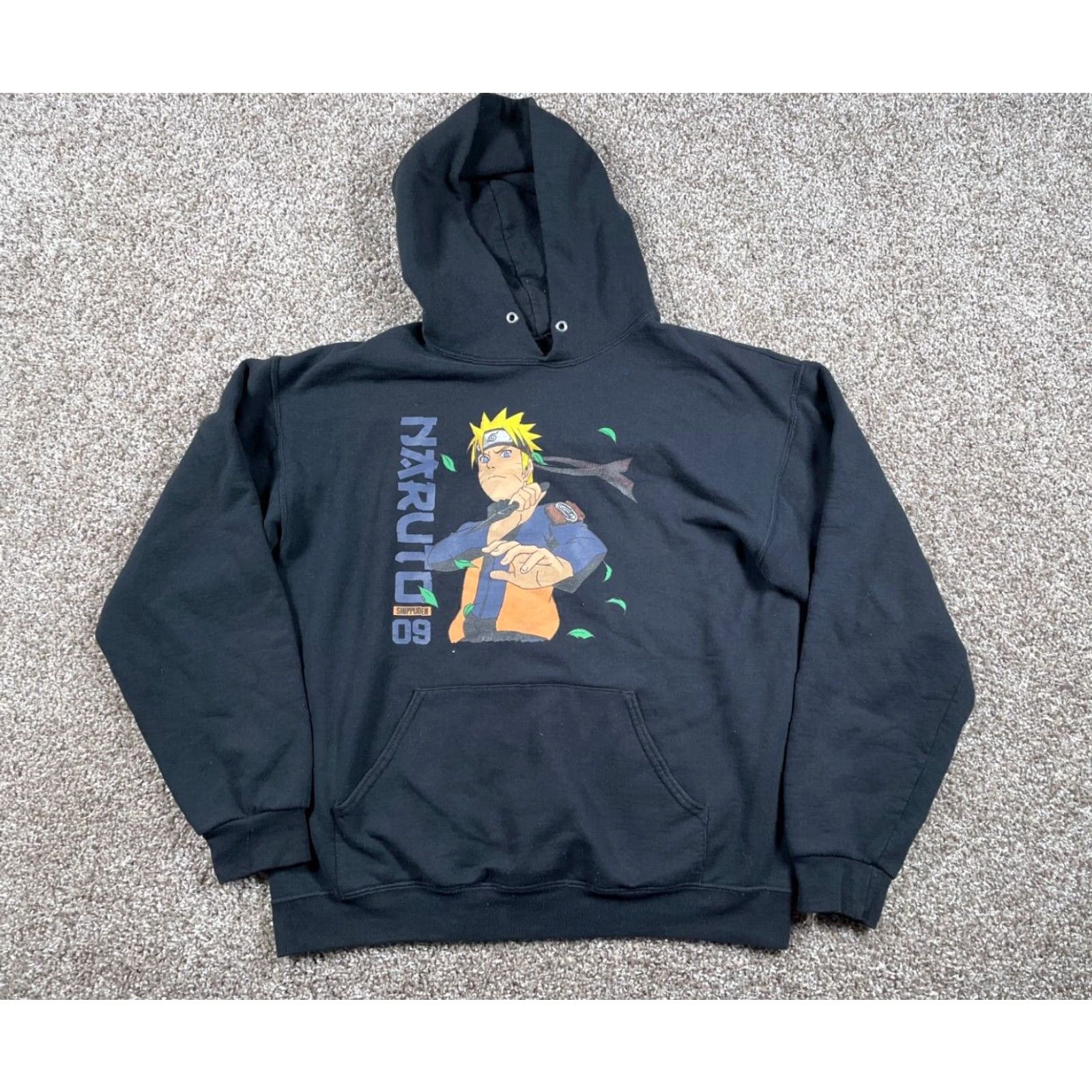 Doublet Naruto Shippuden Hoodie Adult Large Black Graphic Print Sweatshirt Anime Crew Neck Pullover Cotton Blend Men’s 90s Retro Graphic Size US L / EU 52-54 / 3 - 2 Thumbnail