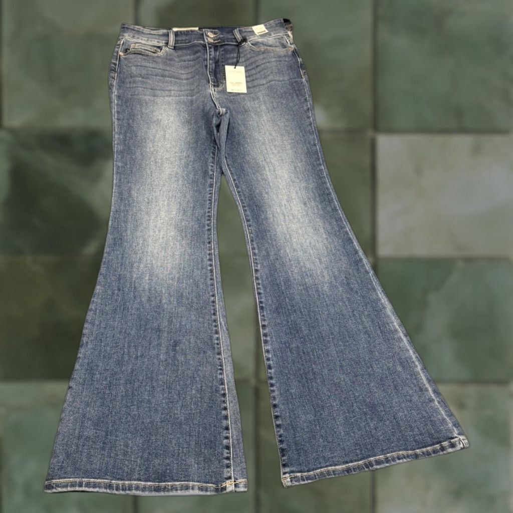 Vintage Judy Blue Daydream Believer Flare Jeans 32x32.5 Dark Blue Women NWT Size 24" / US 00 / IT 34 - 1 Thumbnail