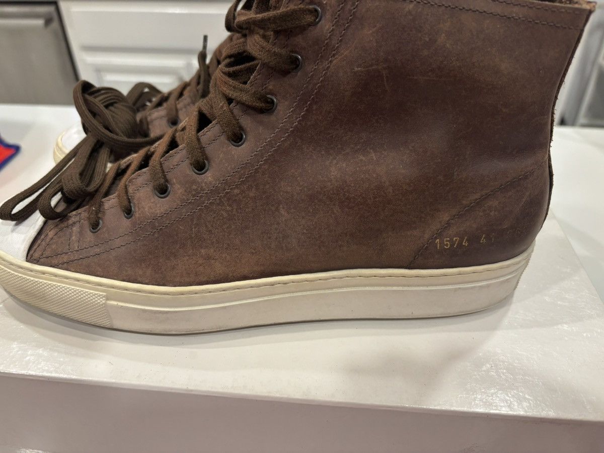 Common Projects Common Projects - Hi Tops Shell Toe Brown leather cream Size US 8.5 / EU 41-42 - 2 Thumbnail