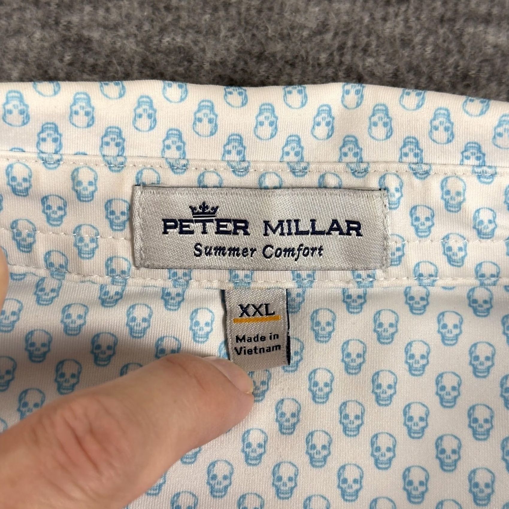 Peter Millar Peter Millar Polo Shirt Mens 2XL Blue Skull Golf Performance Summer Comfort Size US XXL / EU 58 / 5 - 2 Thumbnail
