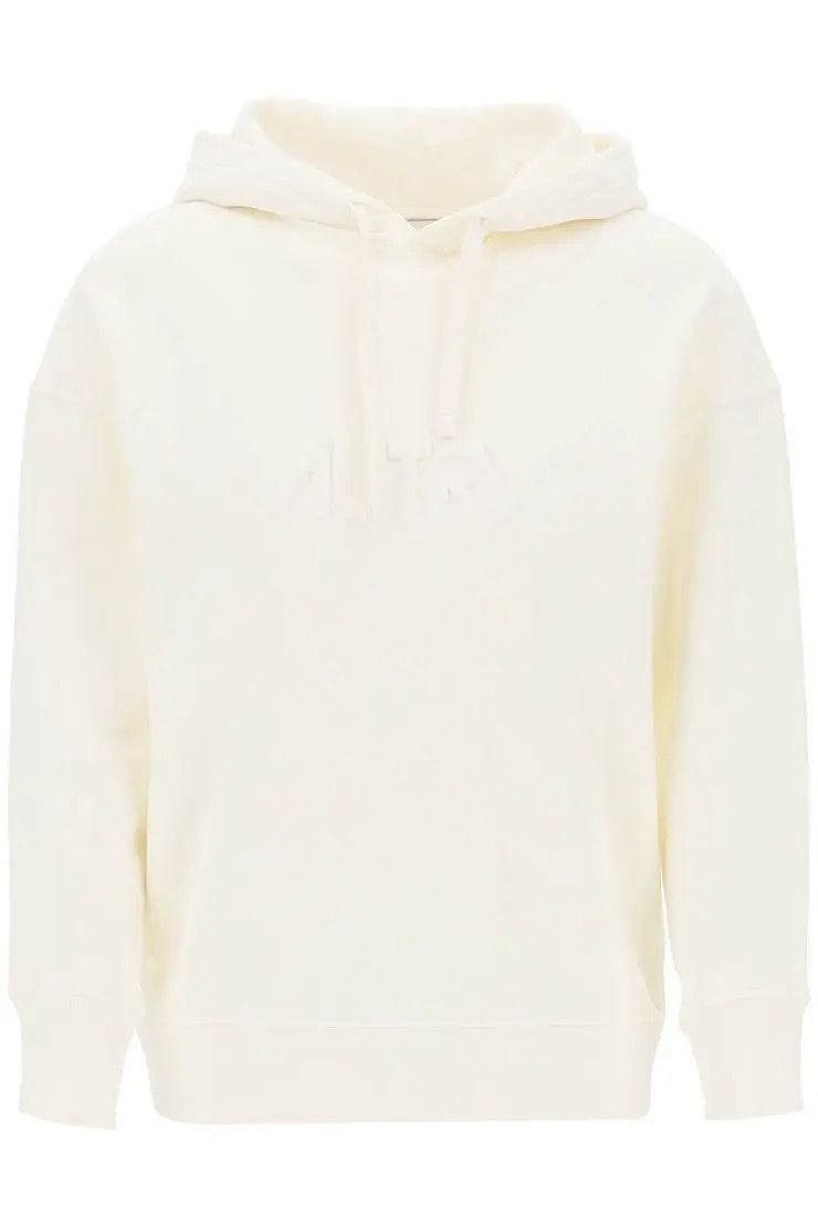 image of Autry O1S22I1N0324 Embossed Logo Hoodie In White/ivory, Women's (Size Large)
