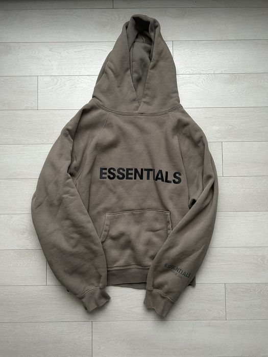 Fear of God FEAR OF GOD ESSENTIALS FRONT LOGO CEMENT HOODIE Grailed