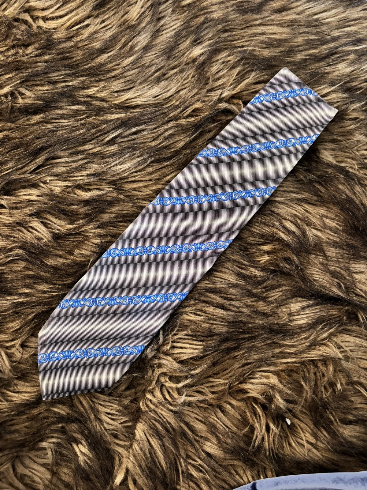 Versace Versace Classic Silk Tie – Blue Medusa Baroque Pattern Size ONE SIZE - 4 Thumbnail