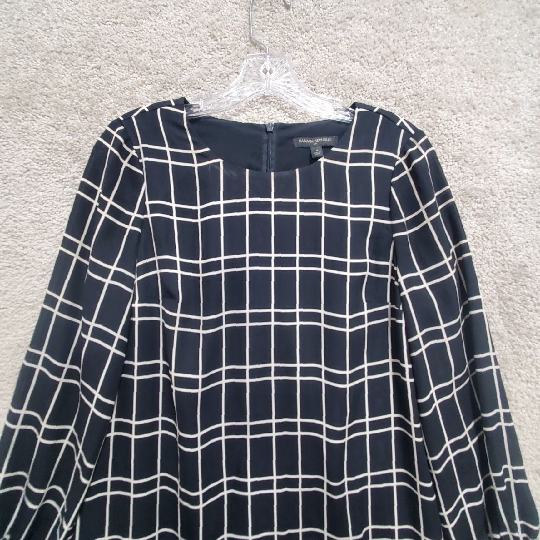 Banana Republic Banana Republic Shift Dress Women's 4 Black Plaid Round Neck Pullover Cocktail Dress Size S / US 4 / IT 40 - 3 Thumbnail