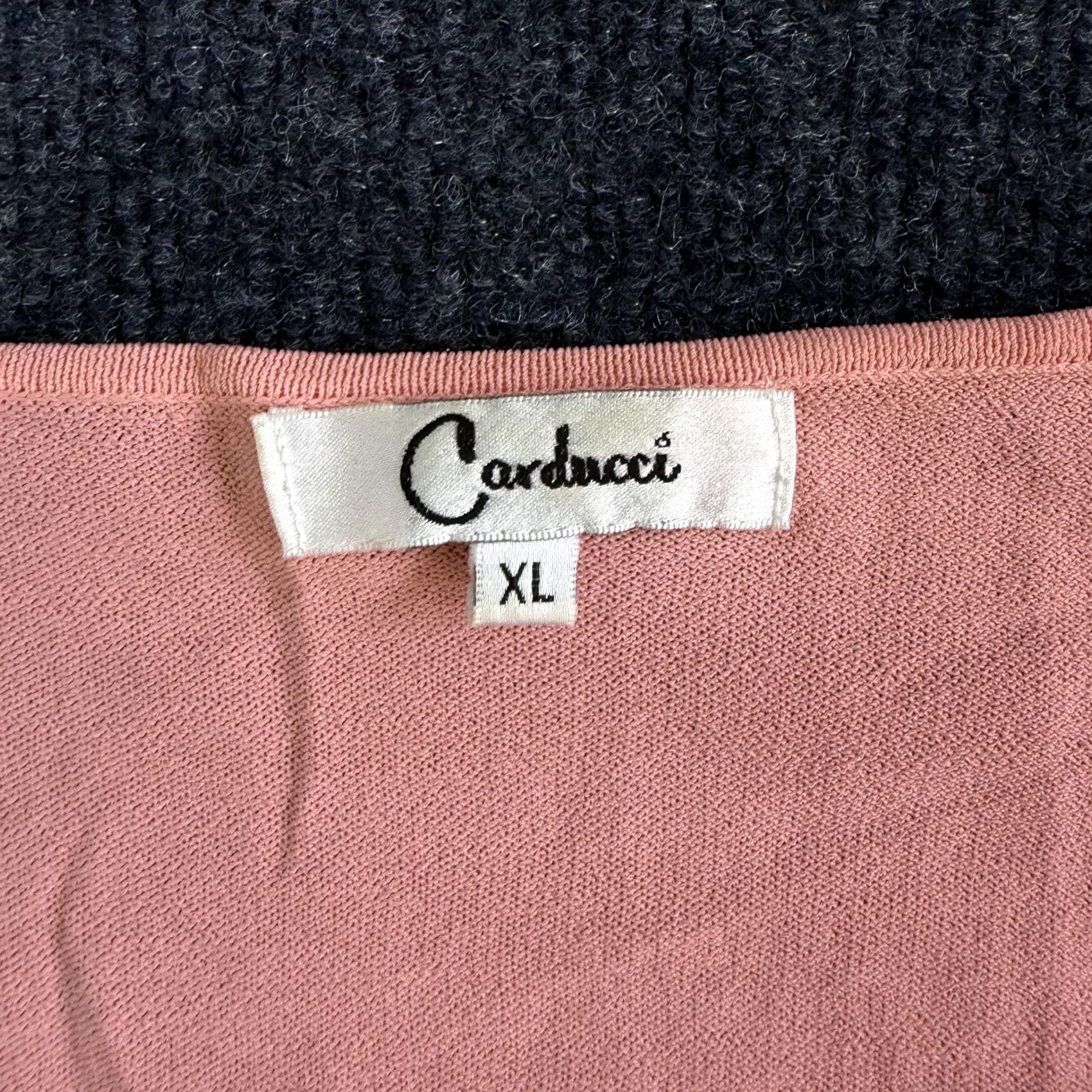 Pinko Carducci Blouse Womens XL Pink V Neck Crochet Cap Sleeve Embroidered Knit Top Size XL / US 12-14 / IT 48-50 - 2 Thumbnail