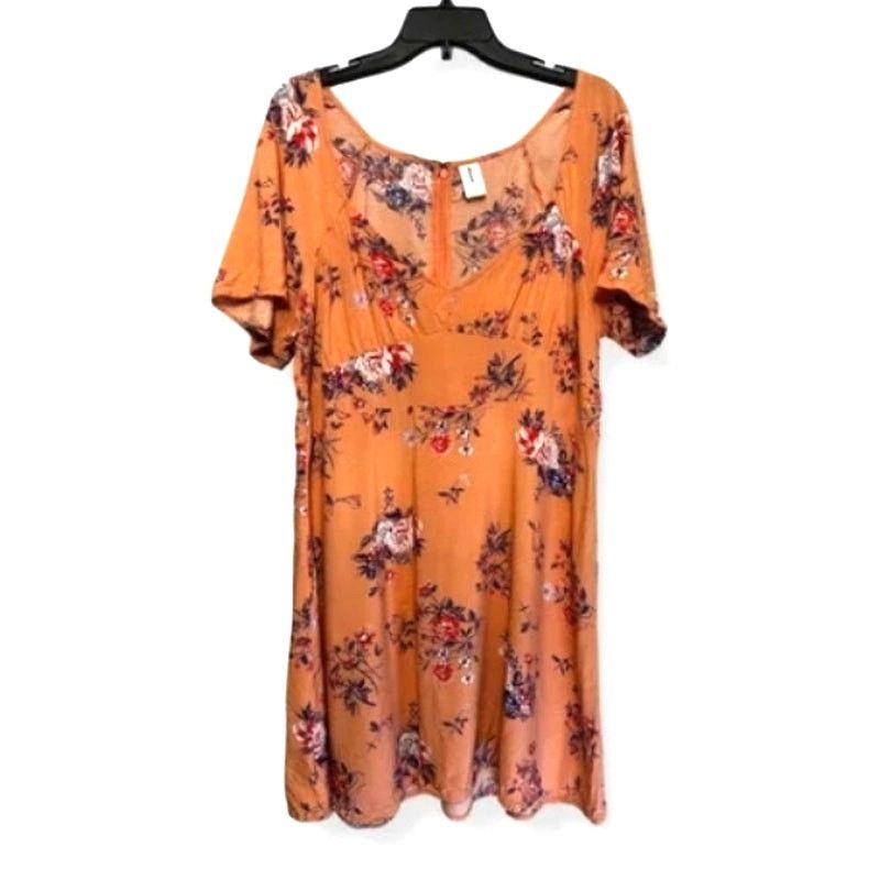 Other Abound Skater Dress Floral Zip Closure Short Sleeve Multi 2X Size XXL / US 16-18 / IT 52-54 - 2 Thumbnail