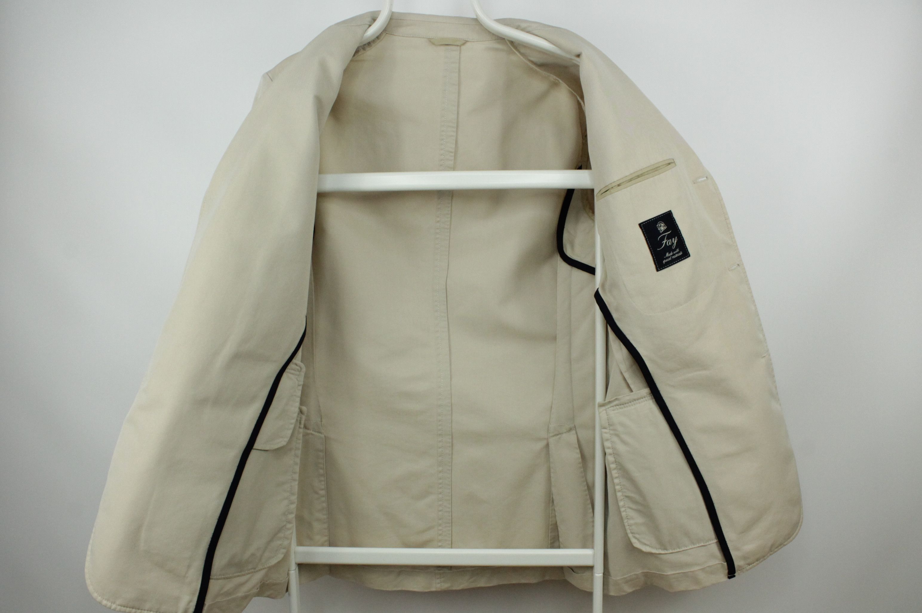 Fay Fay Beige Cotton Blend Steel BTN Sport Coat Blazer Jacket Size US M / EU 48-50 / 2 - 7 Thumbnail