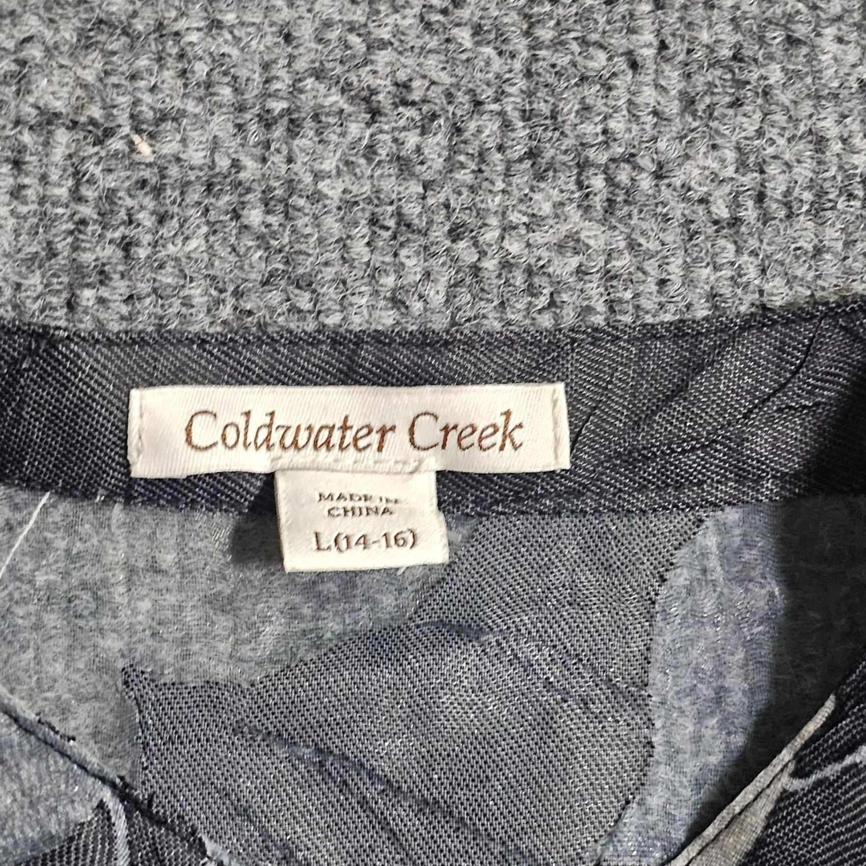 Coldwater Creek Coldwater Creek Womens Large Gray Floral Sheer Button Classic Cocktail Size L / US 10 / IT 46 - 3 Thumbnail