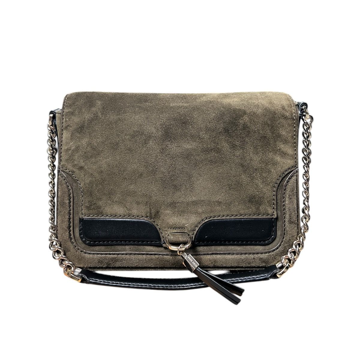 Hugo Boss Hugo Boss Victoria Suede & Leather Crossbody Bag Khaki Olive Size ONE SIZE - 1 Thumbnail