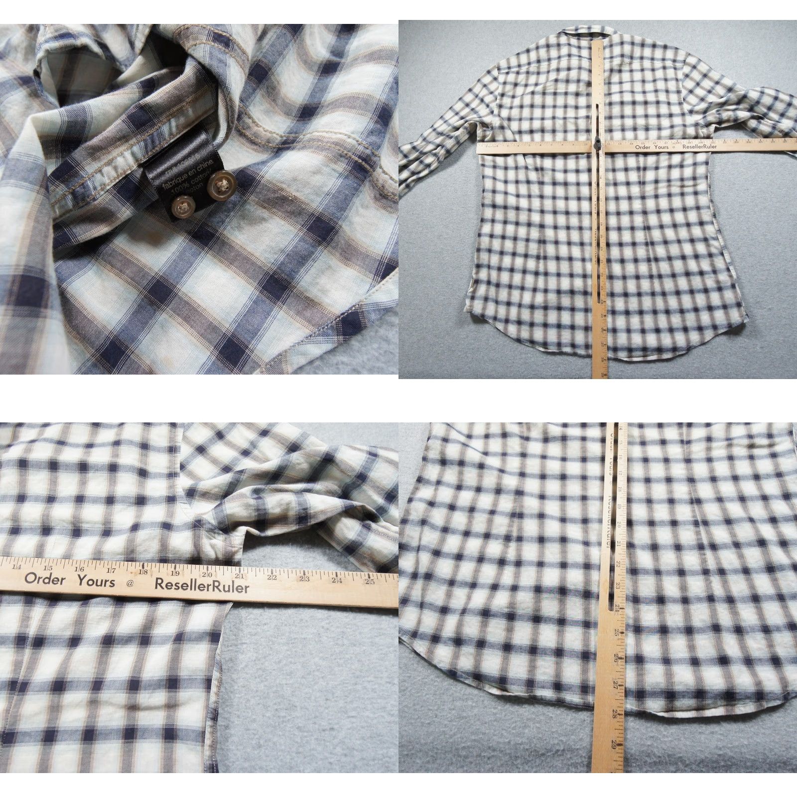 John Varvatos John Varvatos Shirt Mens M Button Down Long Sleeve Collared Check Size US M / EU 48-50 / 2 - 8 Thumbnail