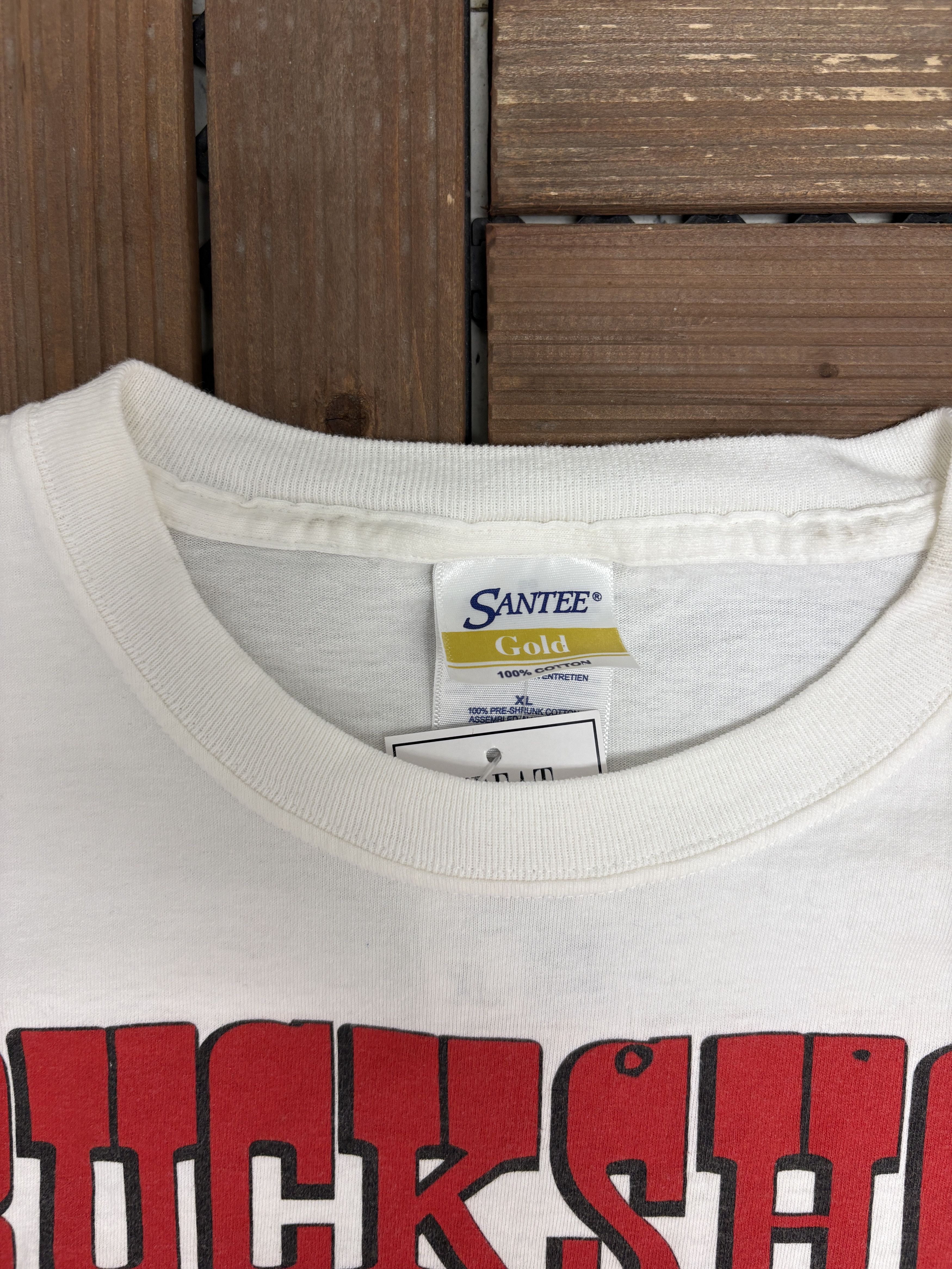 Vintage Buckshot Racing Fan Club Vintage White T-Shirt Tee Size US XL / EU 56 / 4 - 5 Thumbnail