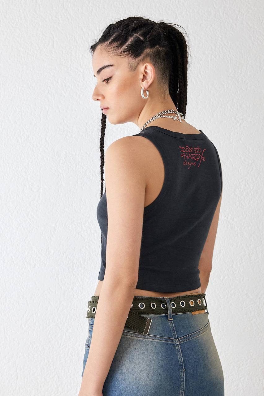 Ed Hardy × Urban Outfitters Ed Hardy x Urban Outfitters Y2K Women's Crop Top, Size XS Size XS / US 0-2 / IT 36-38 - 13 Thumbnail