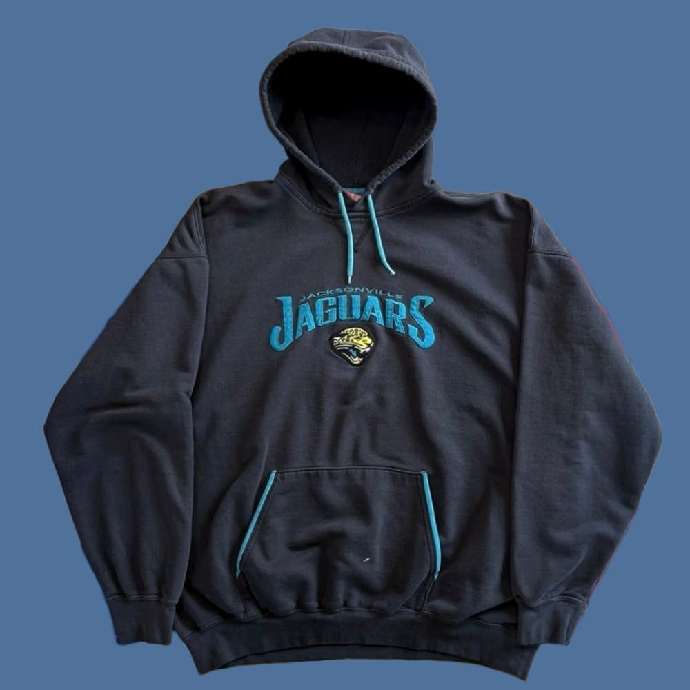 NFL VINTAGE NFL Jacksonville Jaguars Hoodie Sweatshirt XL Black Football Mens 90s Y2K Size US XL / EU 56 / 4 - 1 Thumbnail