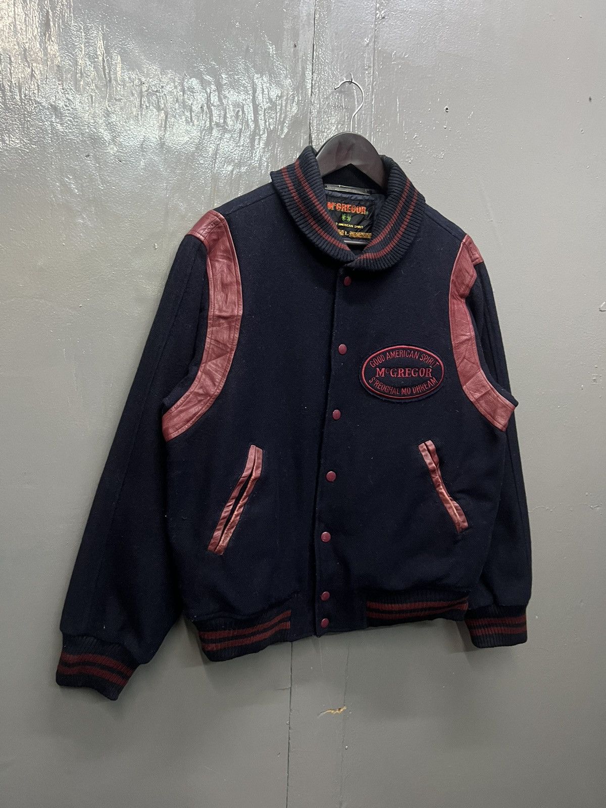 Vintage Vintage McGregor Wool Leather Varsity Jacket Size US L / EU 52-54 / 3 - 3 Thumbnail