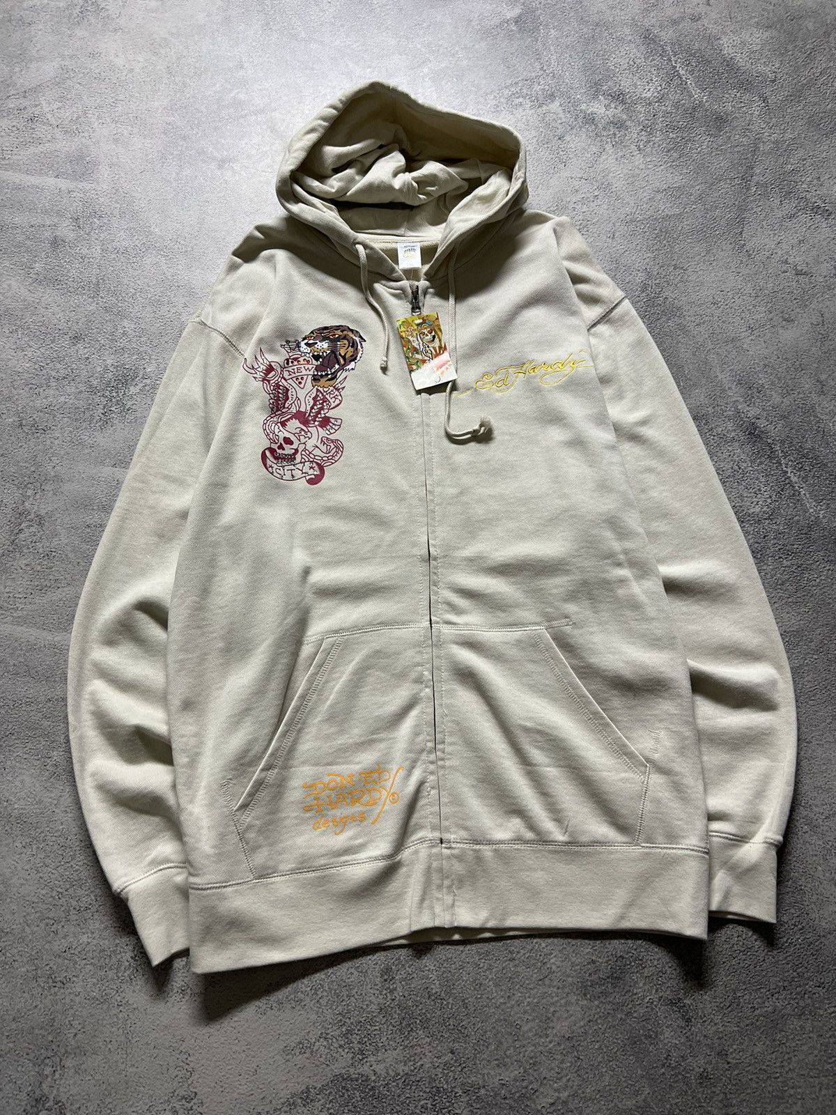 Ed Hardy Vintage Y2k Tiger 🐅 Ed Hardy New Zip Hoodie 00’s Size US XXL / EU 58 / 5 - 6 Thumbnail
