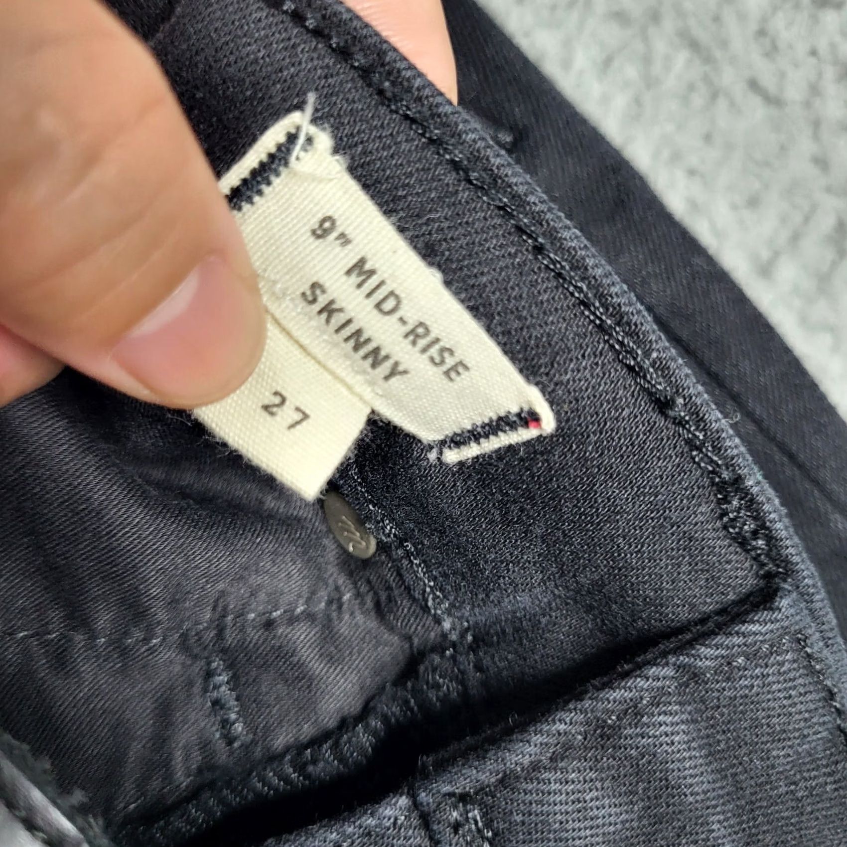 Madewell Madewell Black 9" MID-RISE Skinny Women's Casual Jeans Size 27 Size 27" / US 4 / IT 40 - 2 Thumbnail