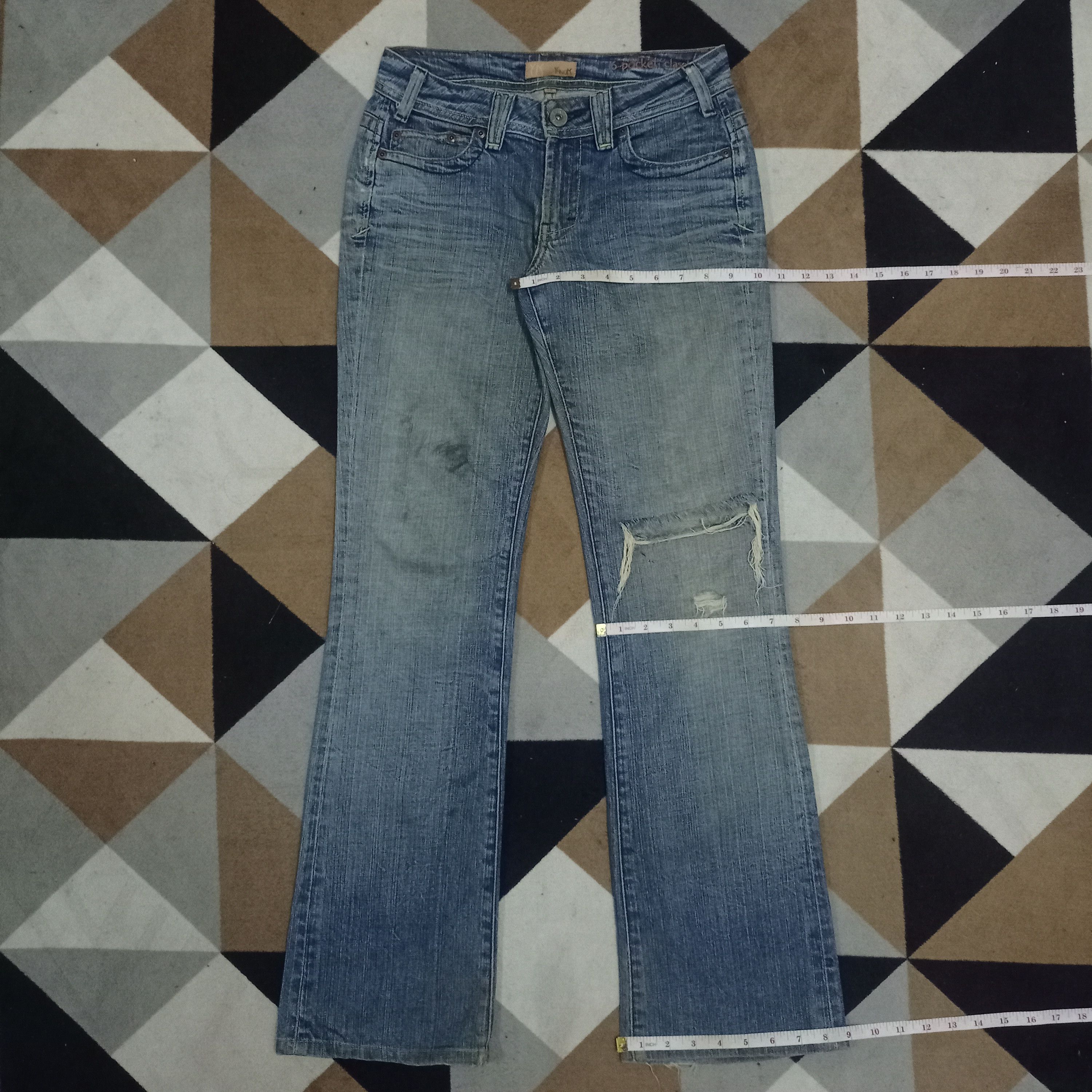 Japanese Brand Vintage Japanese Brand Distressed Style Flare Jeans Size 28" / US 6 / IT 42 - 11 Thumbnail