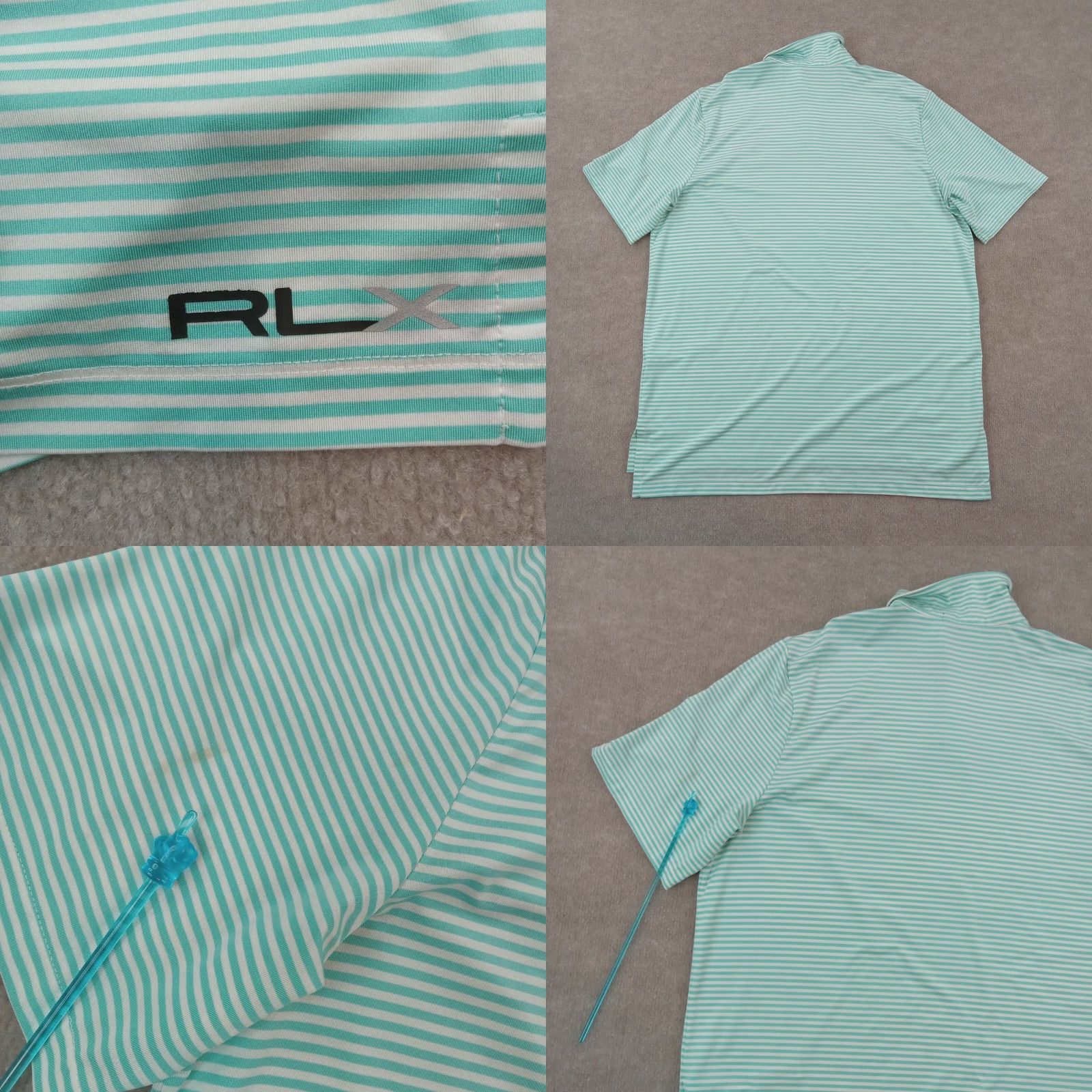 Ralph Lauren Ralph Lauren RLX Polo Golf Shirt Mens Extra Large Blue White Striped Stretch Size US L / EU 52-54 / 3 - 8 Thumbnail