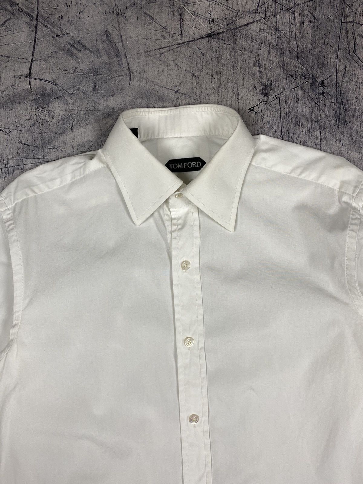 Tom Ford Tom Ford Cufflinks White Cotton Button Up Shirt Size US L / EU 52-54 / 3 - 5 Thumbnail
