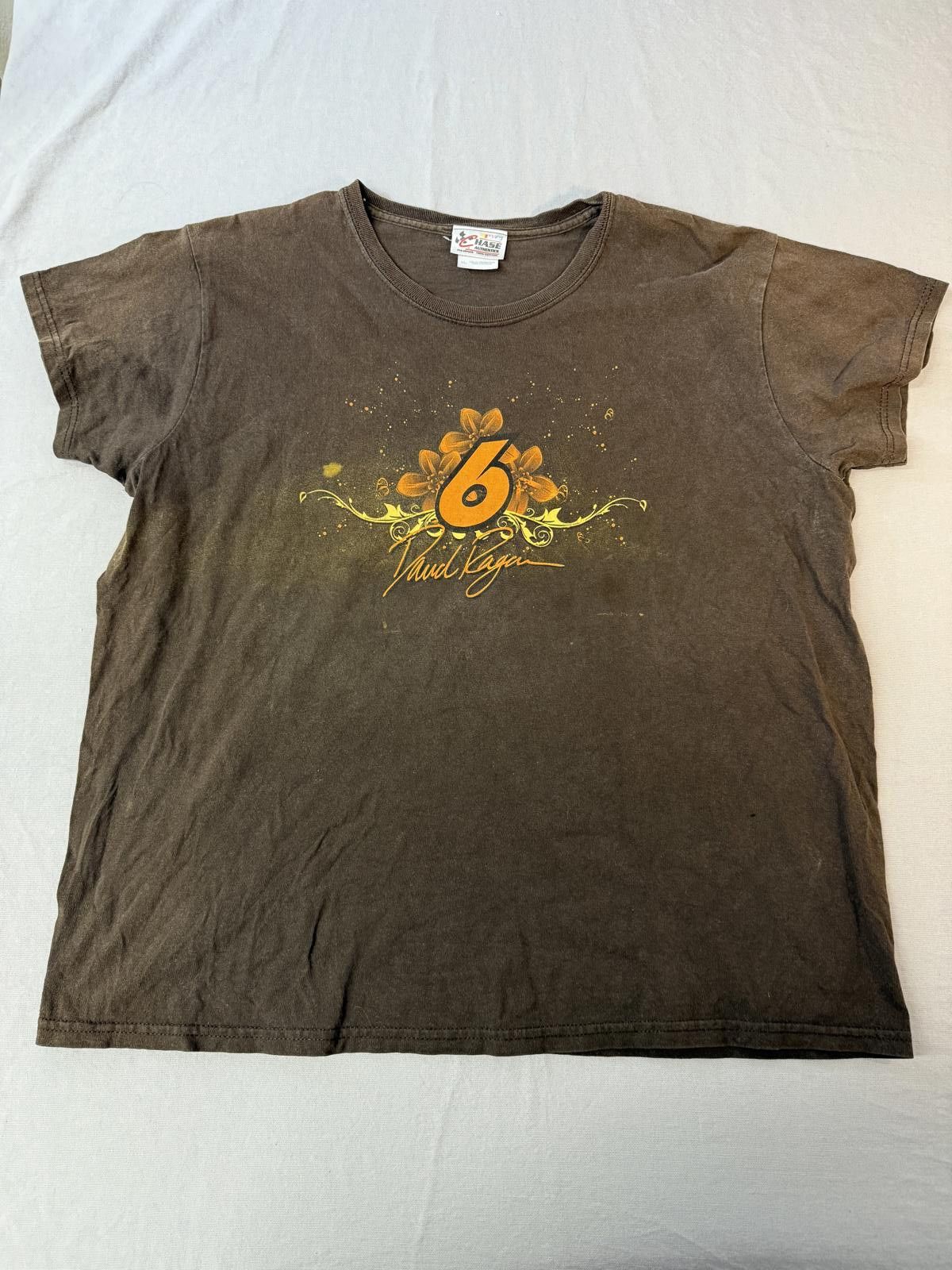 Chase Authentics David Ragan Nascar T-shirt Womens Tee - #6 UPS Brown XL Size XL / US 12-14 / IT 48-50 - 1 Thumbnail