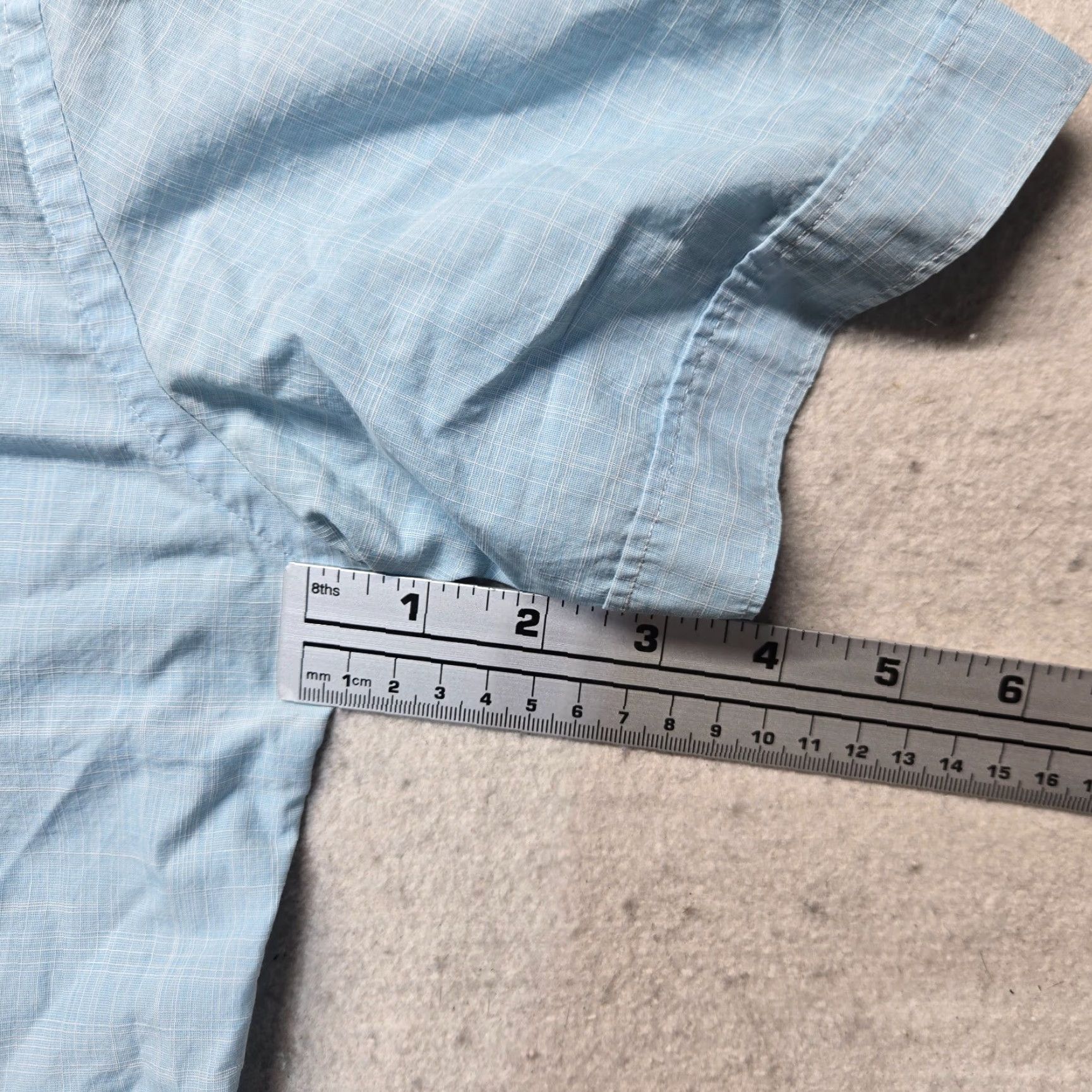 Vintage Vintage Cam Newton Made Solid Light Blue Short Sleeve Button-Up Shirt Adult Men M Size 40R - 5 Thumbnail