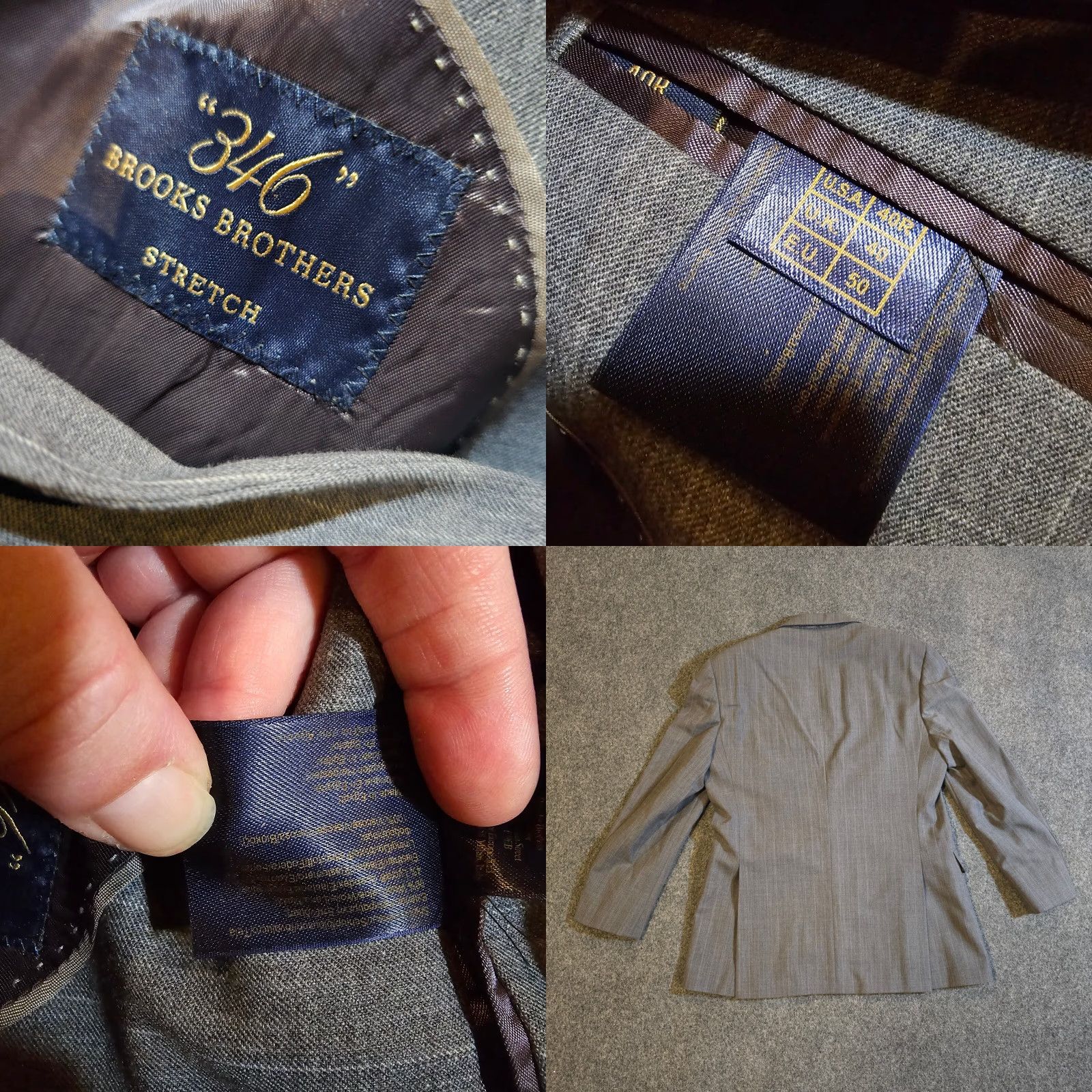 Brooks Brothers VINTAGE Brooks Brothers Jacket Mens 40R Gray Pinstripe Wool Stretch Two Button Career Blazer 3-in-1 Mens Size 40R - 8 Thumbnail