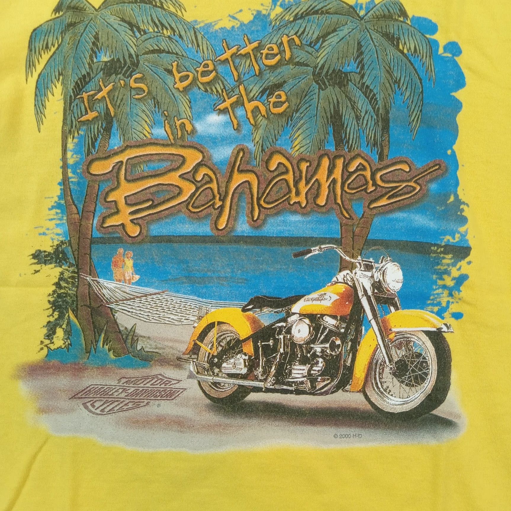 Harley Davidson Harley-Davidson Biker Shirt Mens Small Yellow Short Sleeve Crew Neck Cotton Size US S / EU 44-46 / 1 - 6 Thumbnail