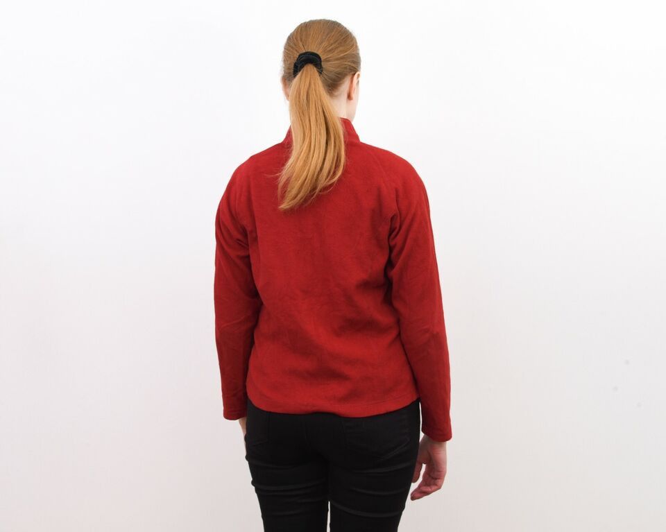 L.L. Bean × Vintage Fleece Jumper Zip Neck Pullover Red Sweater Sweatshirt 2yk Size M / US 6-8 / IT 42-44 - 4 Thumbnail