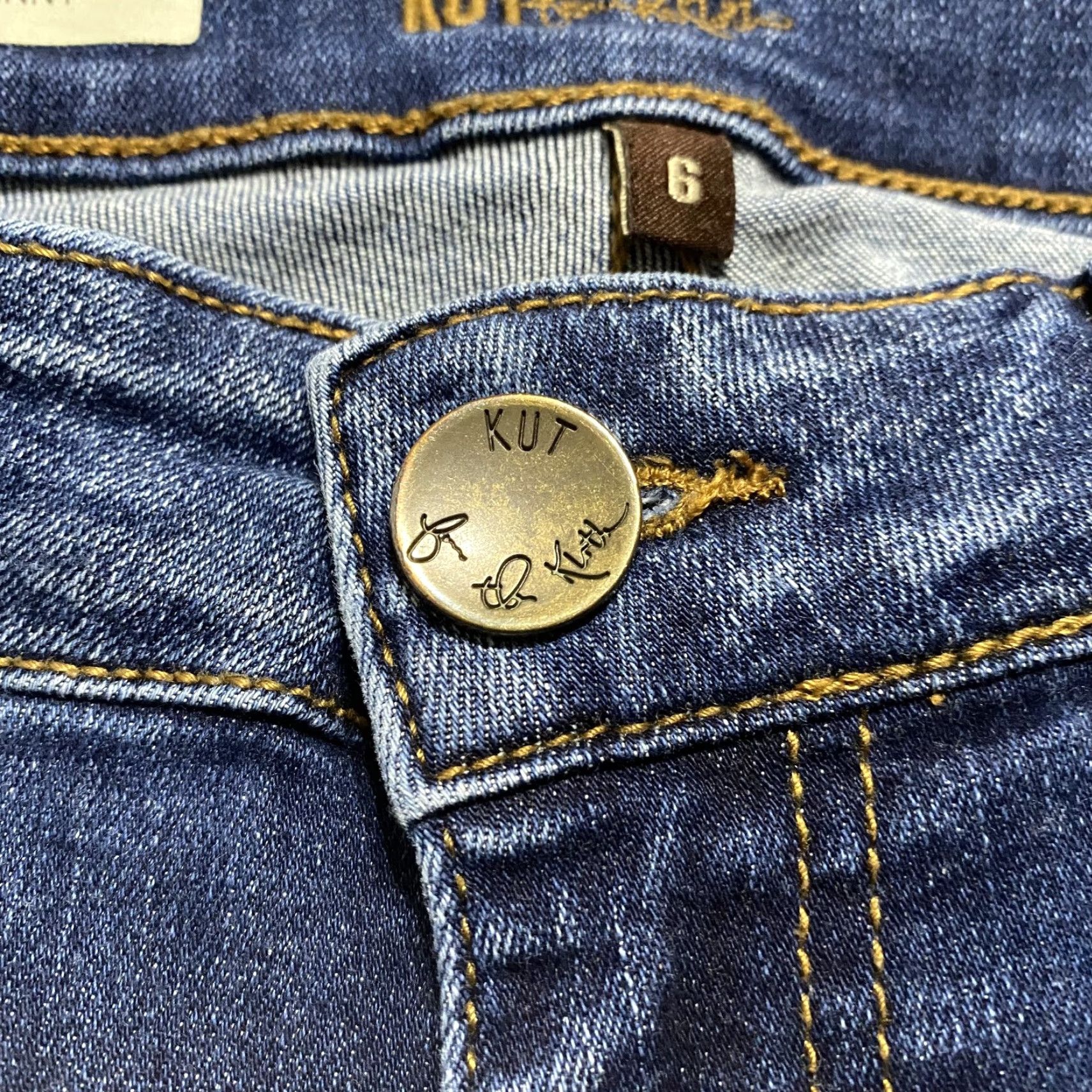 Vintage KUT from the Kloth Jeans Womens 6 Blue Denim Toothpick Skinny Dark Wash Mid Rise Jeans New title Size 28" / US 6 / IT 42 - 4 Thumbnail