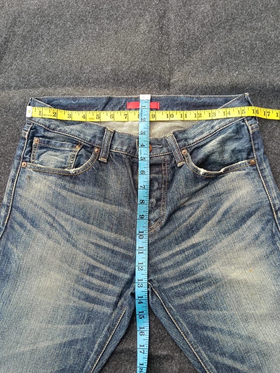 Japanese Brand 💥 Crazy faded Red Card Japanese Denim. Size US 32 / EU 48 - 10 Thumbnail