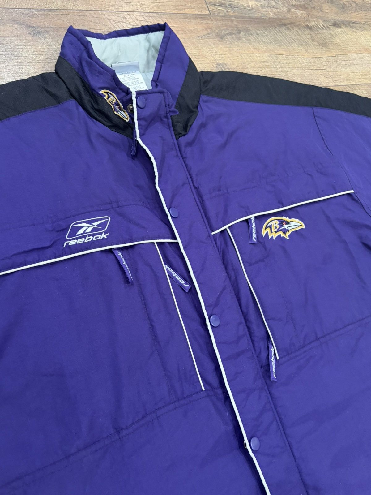 Reebok Vintage 90s Baltimore Ravens Quilted Reebok Puffer Jacket XL Size US XL / EU 56 / 4 - 5 Thumbnail