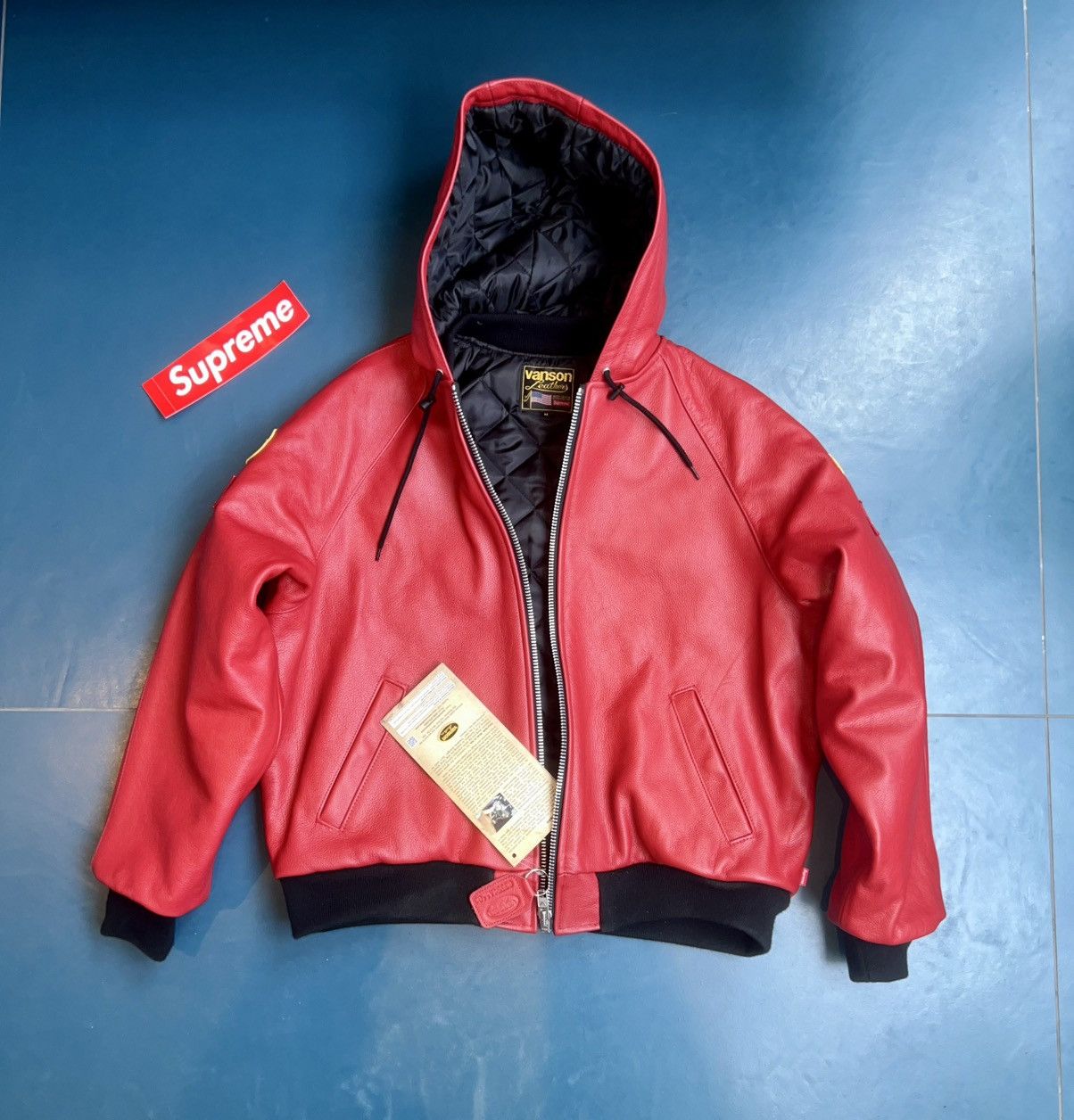 Supreme Vanson Leather hooded work jacket
