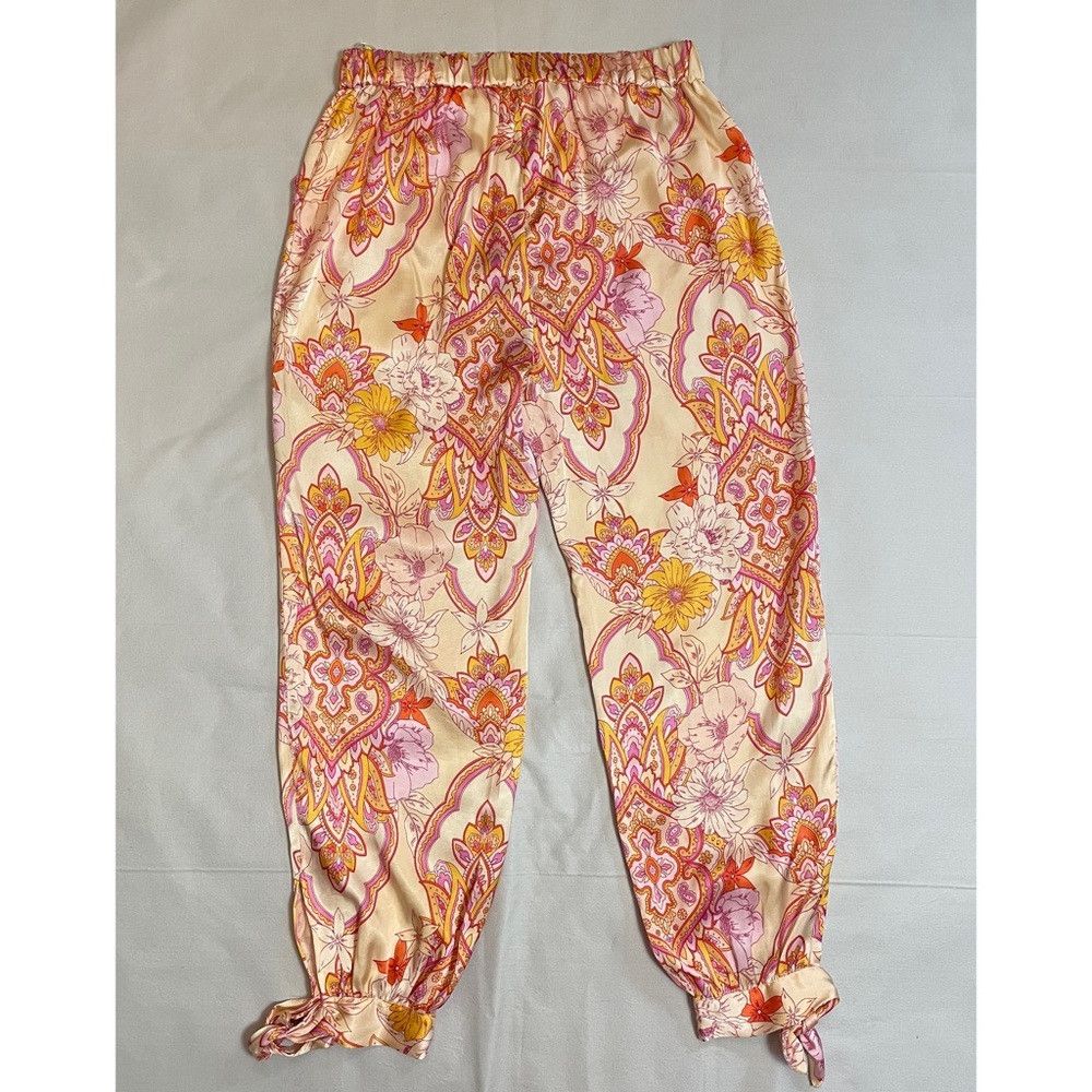 Zara NWT New Zara Satin Floral Tapered The Sasha Pants Size L Size 36" / US 14 / IT 50 - 2 Thumbnail